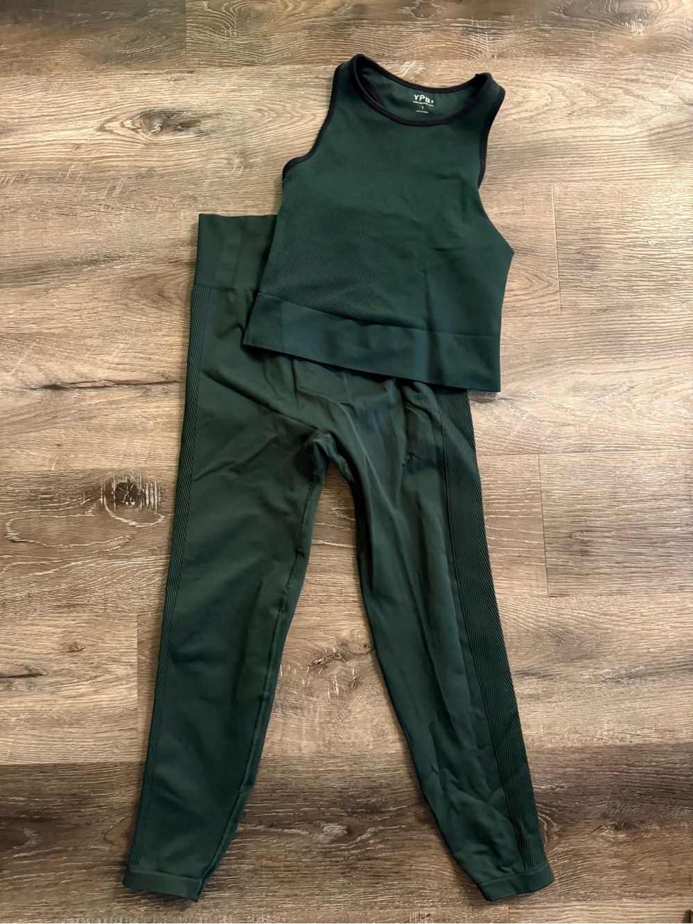 YPs Active Dark Green High-Waist Leggings  Set for Women